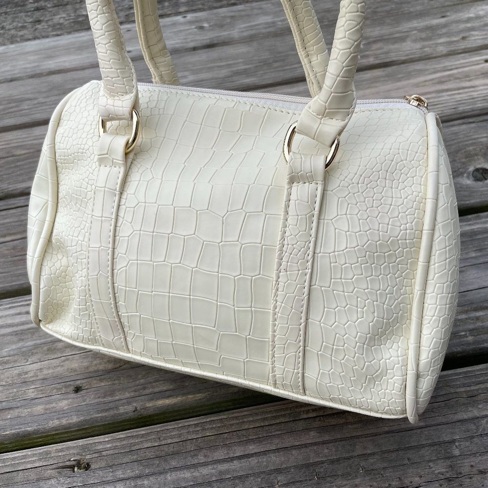 Women Hand Bags Cream Faux Leather Vegan Bag New S - Picture 3 of 12